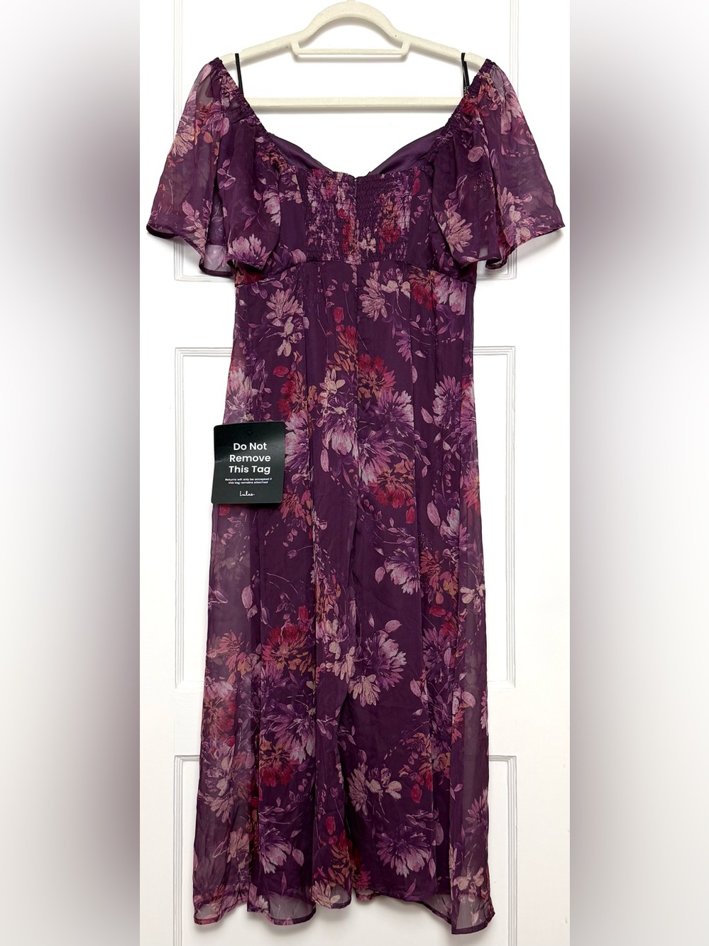 LULUS Floral Chiffon Lace Trim Sweetheart Neck Bustier Y2K Whimsigoth Dress L - Picture 5 of 8